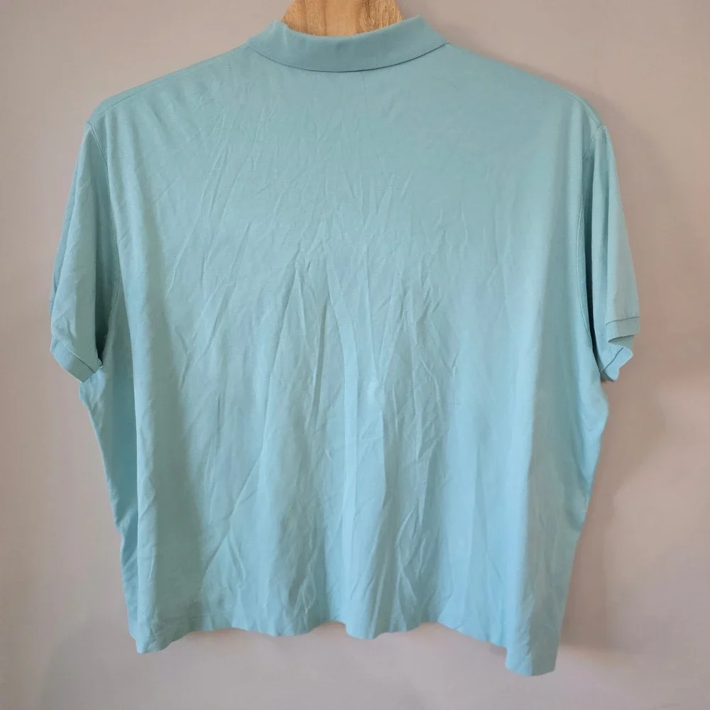 Polo Ralph Lauren 4XB Big Mens Light Blue Polo Shirt‎ Short Sleeve Cotton